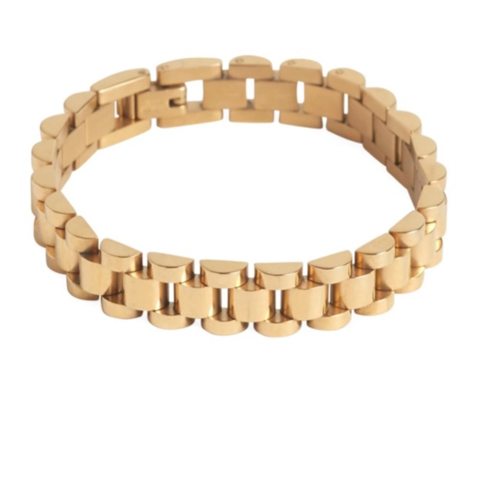 NWT OMA THE LABEL gold tone timepiece bracelet